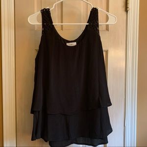 Loft black sleeveless blouse